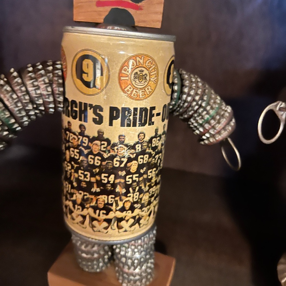 Vintage Pittsburgh Steelers can folk art - Picture 2 of 4